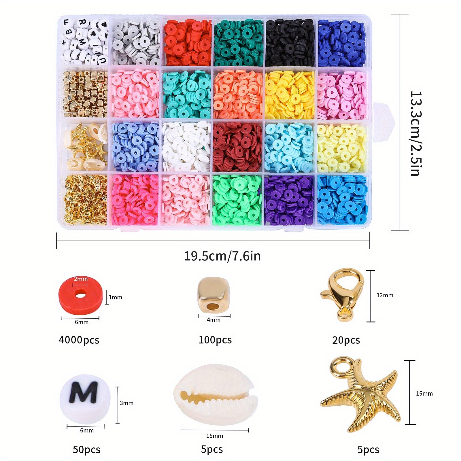Polymer Clay Bead Set for Bracelet Making