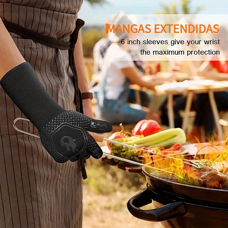 Guantes para barbacoa, guantes resistentes al calor de 1472 °F,guantes de  cocina para barbacoa, asar XianweiShao 8390615117418