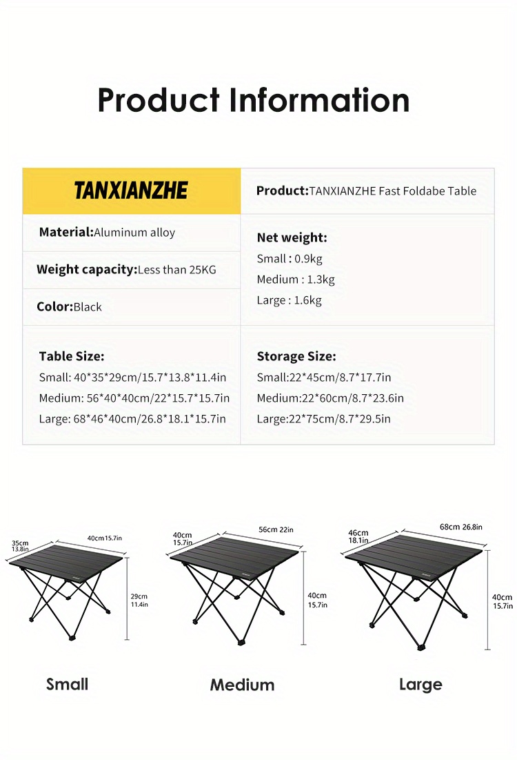 Tanxianzhe Mini Mesa Camping Plegable Ligera Mesa Picnic Portátil