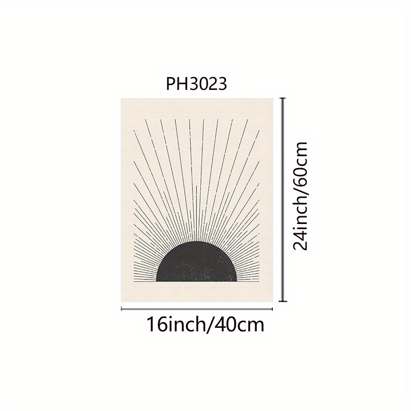 太陽イラストウォールアート絵画 ミッドセンチュリーサインピクチャー