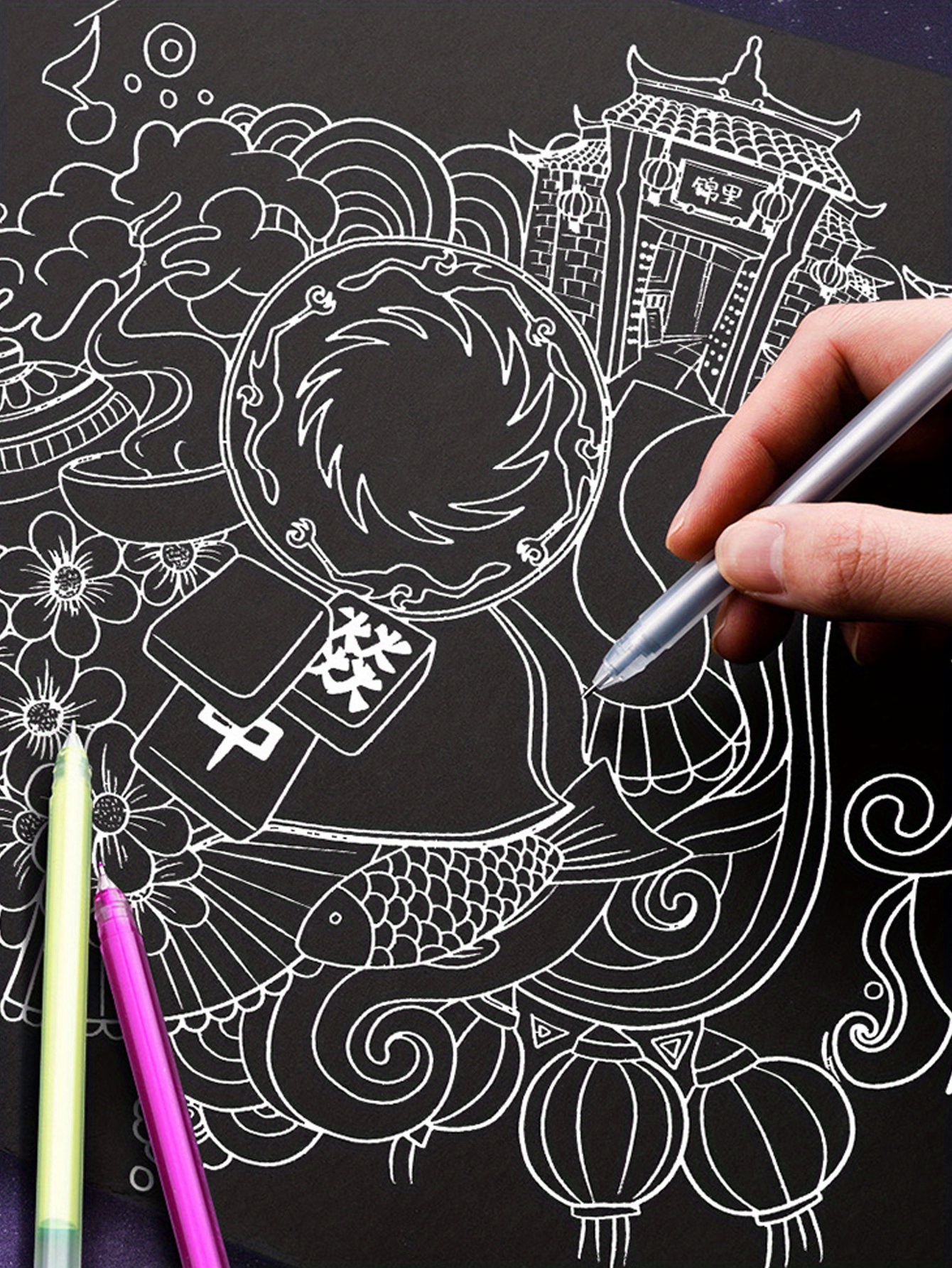 12 Pieces Large Capacity Needle Tube Gel Pens/12 Colors, Suitable For DIY Painting, Black Card Drawing, Marking, Graffiti