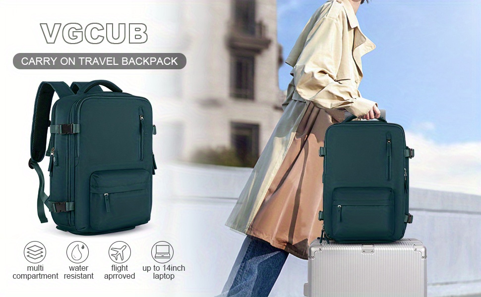 VGCUB Carry on Backpack,Large Travel Backpack for Women Men