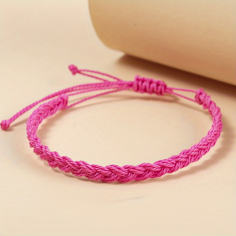Image of Bohemian Colorful Braided Bracelet Simple Hand Rope 1pc Mexican Bracelet Summer Beach Friendship Hand Jewelry