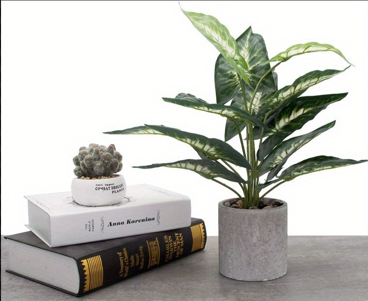 Faux Plant Indoor In Plant Pot, House Plant For Farmhouse Kitchen Decor