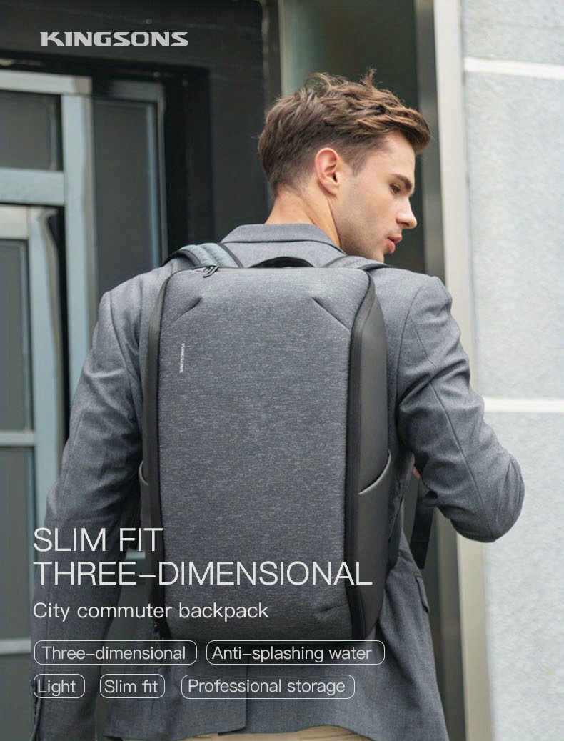 Kingsons Brand Backpack Laptop Bag 15.6 Inch Notebook Man