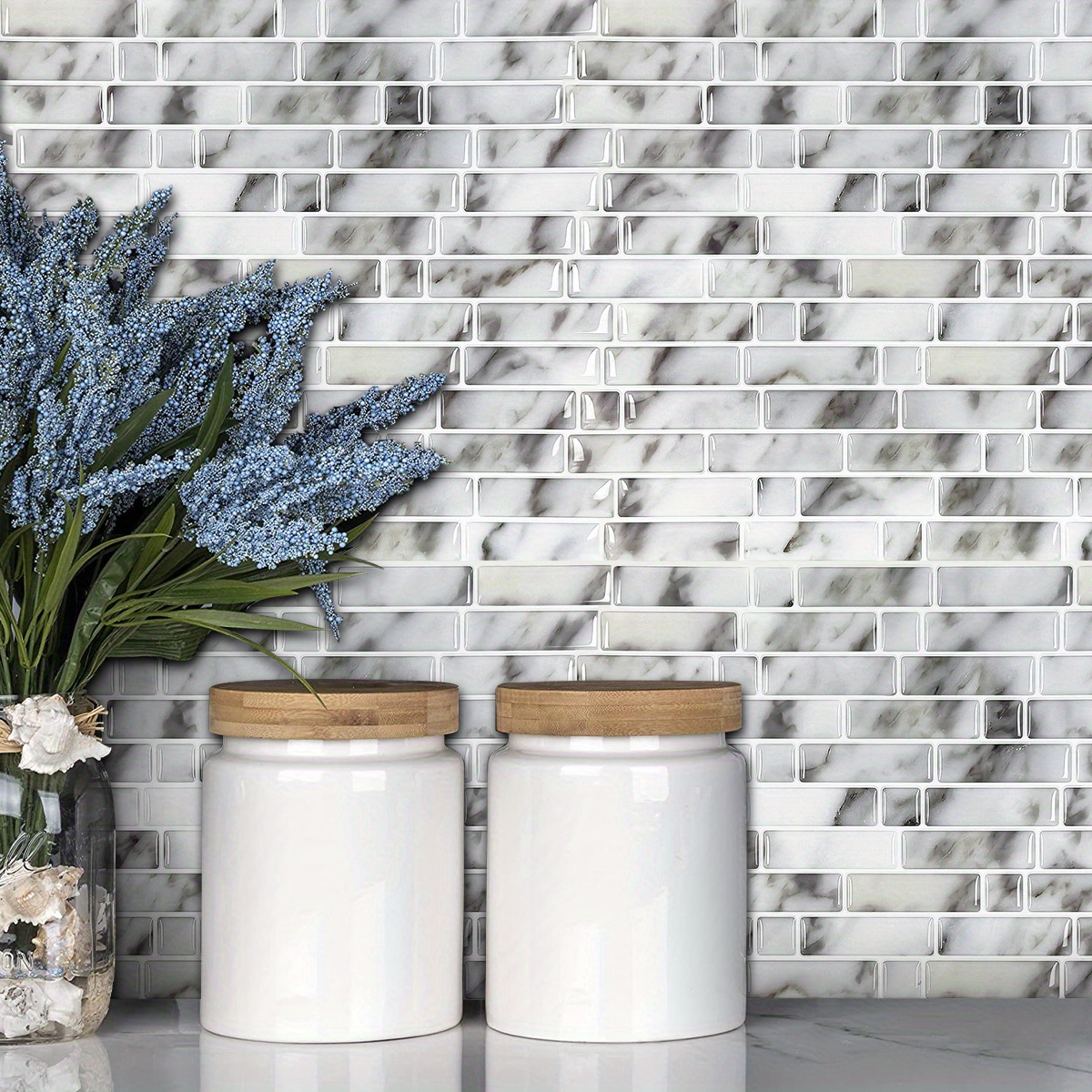 3d Marble Self adhesive Wall Tiles Sticker Kitchen Temu