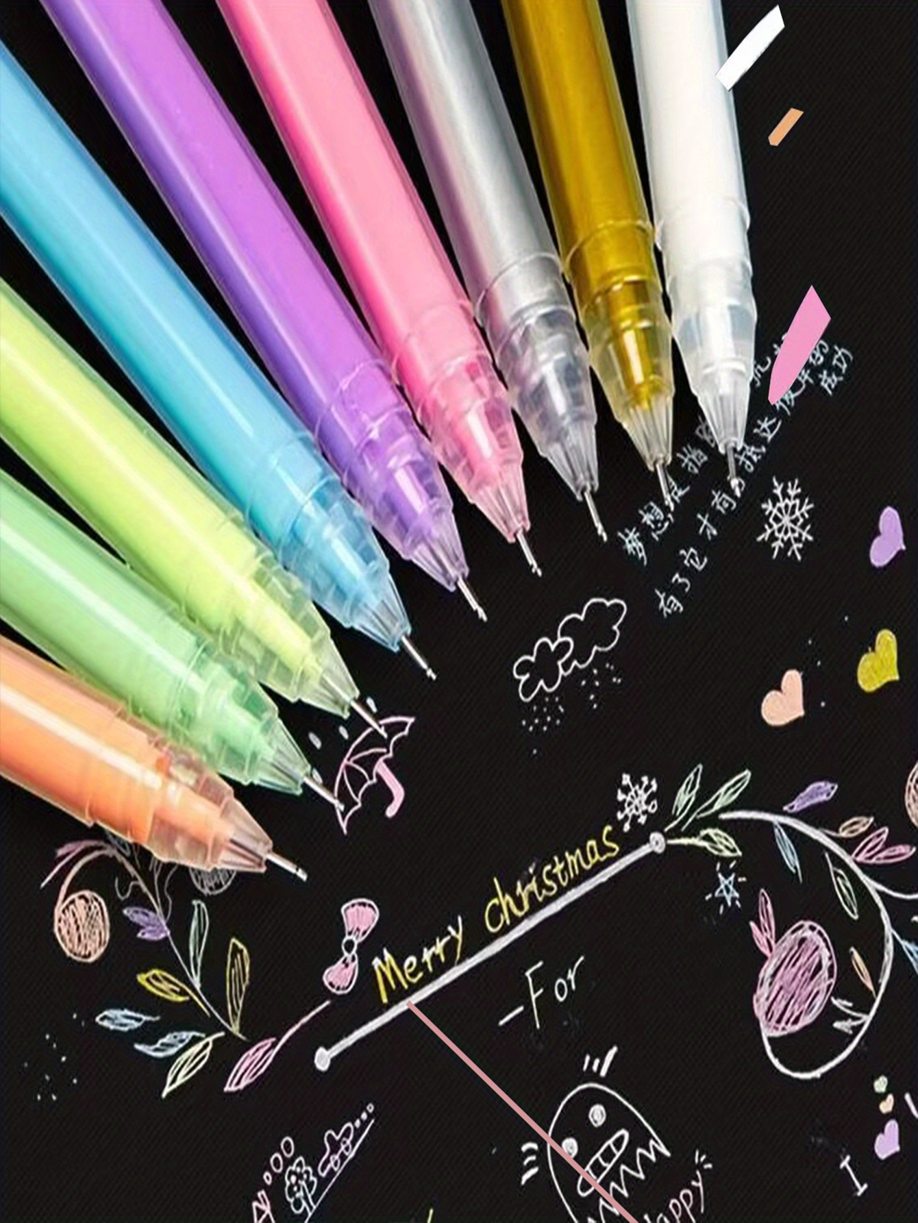 12 Pieces Large Capacity Needle Tube Gel Pens/12 Colors, Suitable For DIY Painting, Black Card Drawing, Marking, Graffiti