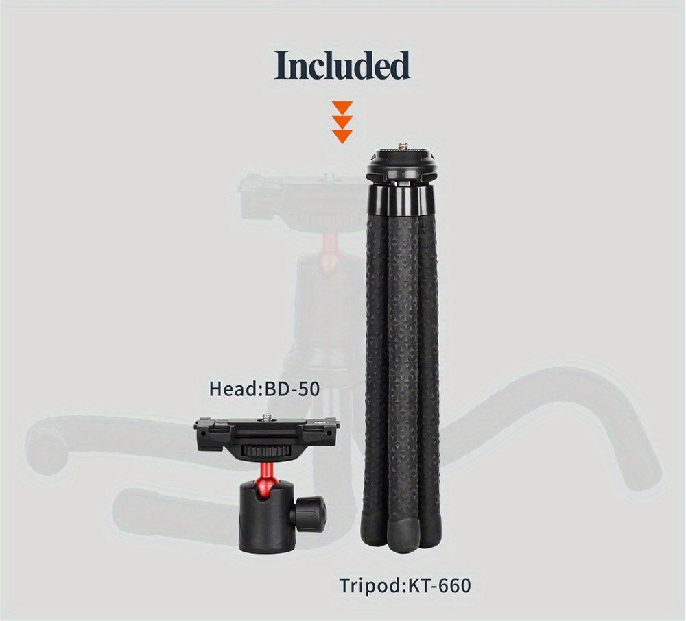 COMAN - Trípode flexible e impermeable para iPhone, cámara de fotos, GoPro,  soporte de trípode para teléfono oculto con zapata fría, trípode de viaje