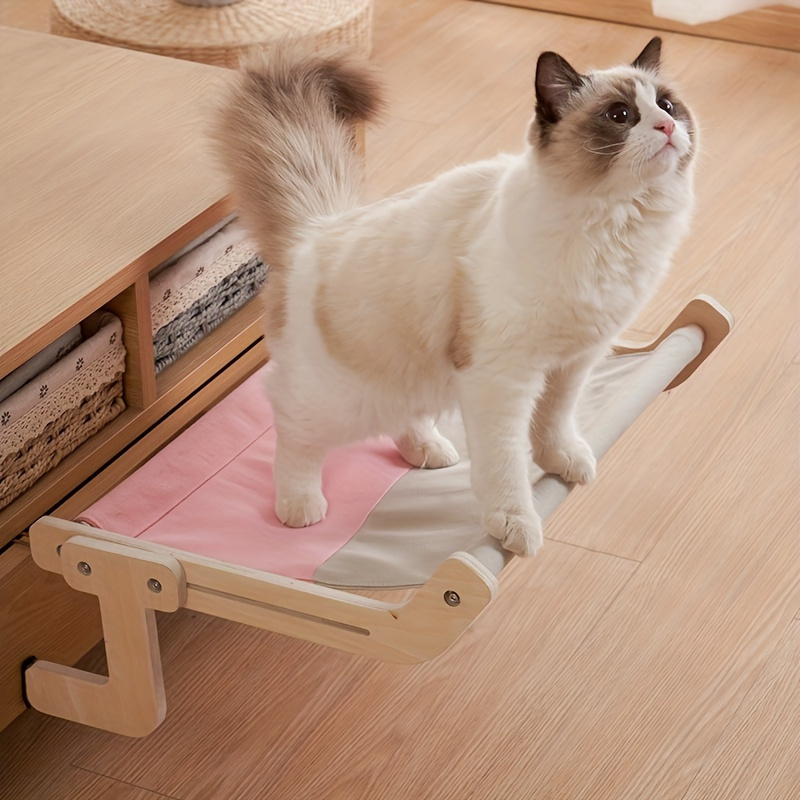 HAITRAL Cama para gatos, hamaca para gatos, cama de dormir desmontable  elevada para perro, cuna hamaca transpirable, fácil de montar, suministros