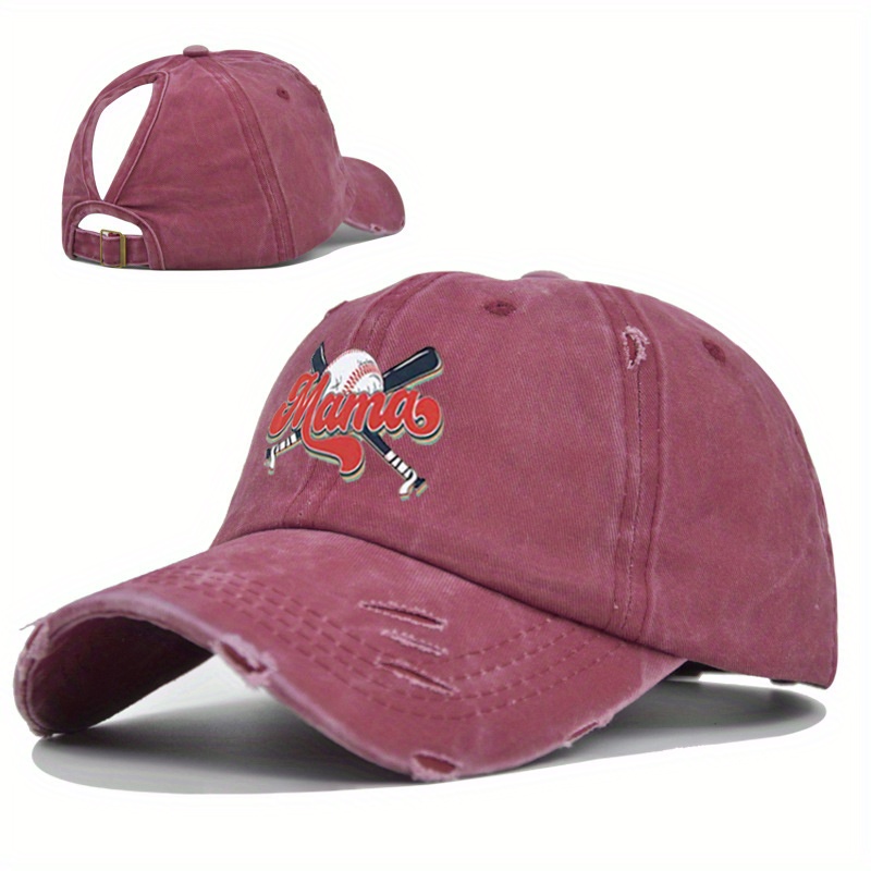 Gorra De Béisbol Desgastada Rasgada A La Moda, Gorra De Papá De