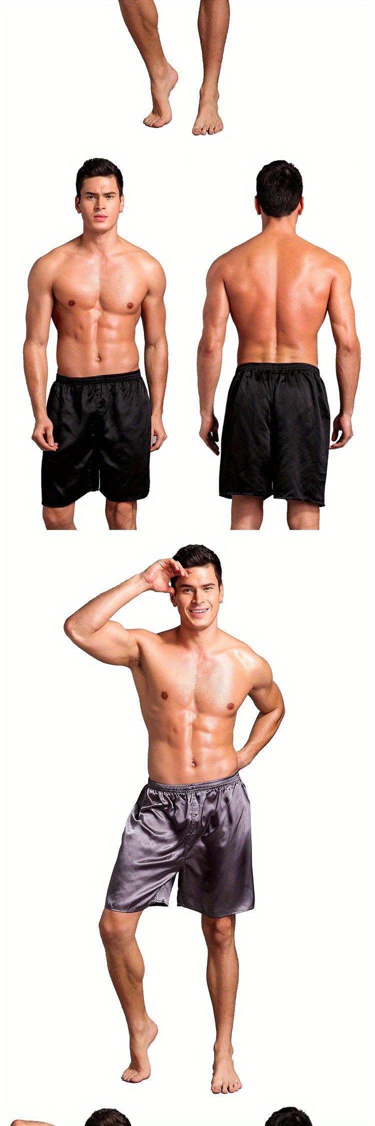 Men's Casual Loose Thin Ice Silk Comfortable Shorts For Summer, Men's Pajamas For Home details 2