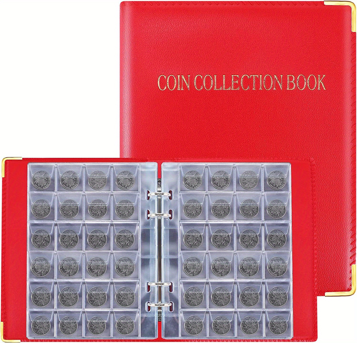 FGJCJ Raccoglitore Monete, 480 Tasche Album della Collezione di Monete, 3x3  e 4x4cm Album Monete, Porta Monete da Collezione, Album Monete da  Collezione con 400 Adesivi per Monete, Monete Souvenir : 