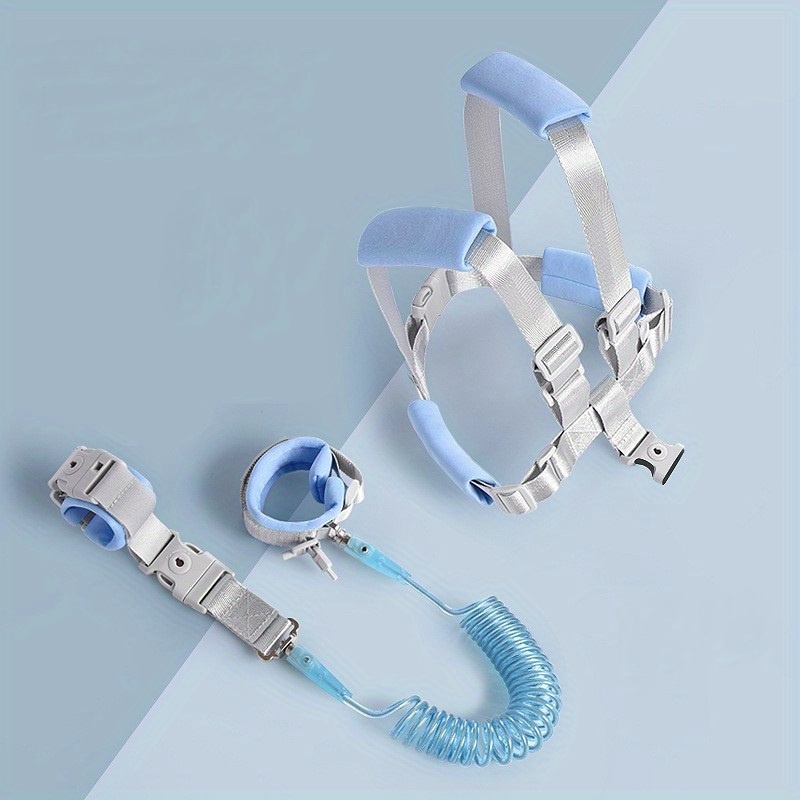 Muñequera antipérdida, cadena reflectante azul para la muñeca con bloqueo  infantil de 6.56 pies.