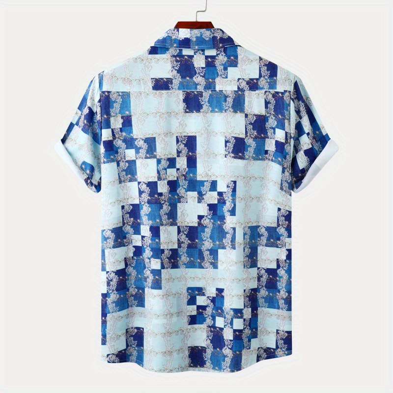 D555 Truro Hawaiian Shirt For Men - Navy Tropical Print, 100% Cotton, Sizes 2XL To 6XL - View #3