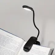 1pc clip on book light battery powered flexible hose table lamp desktop small reading lamp portable small night light for room decor details 0