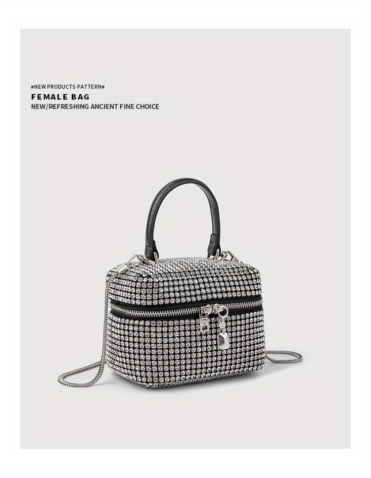 All-Over-Print Black and White Checkered Pattern Crossbody Bag