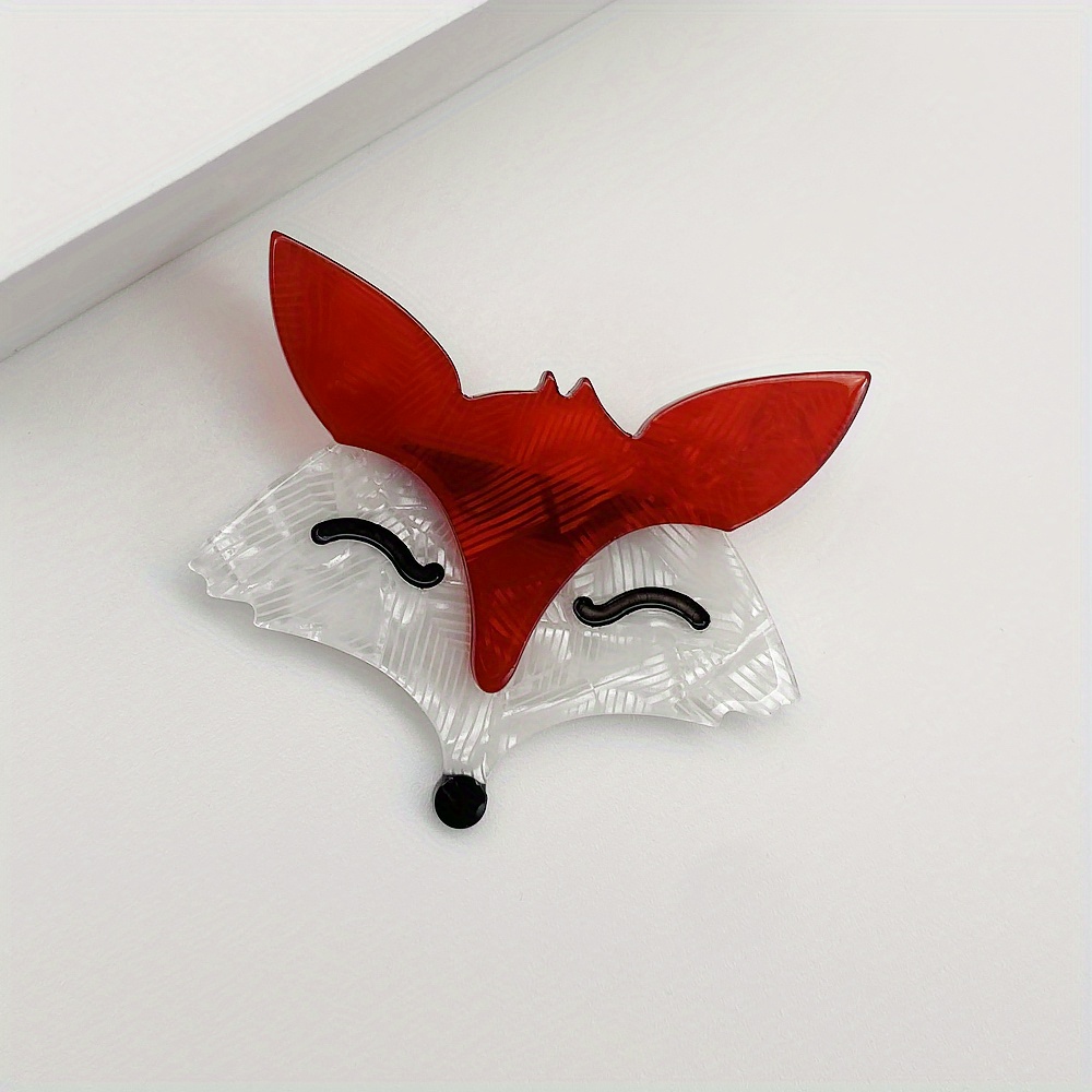 Adorable Cartoon Fox Brooch Fun Acrylic Pin Kids' Clothing - Temu