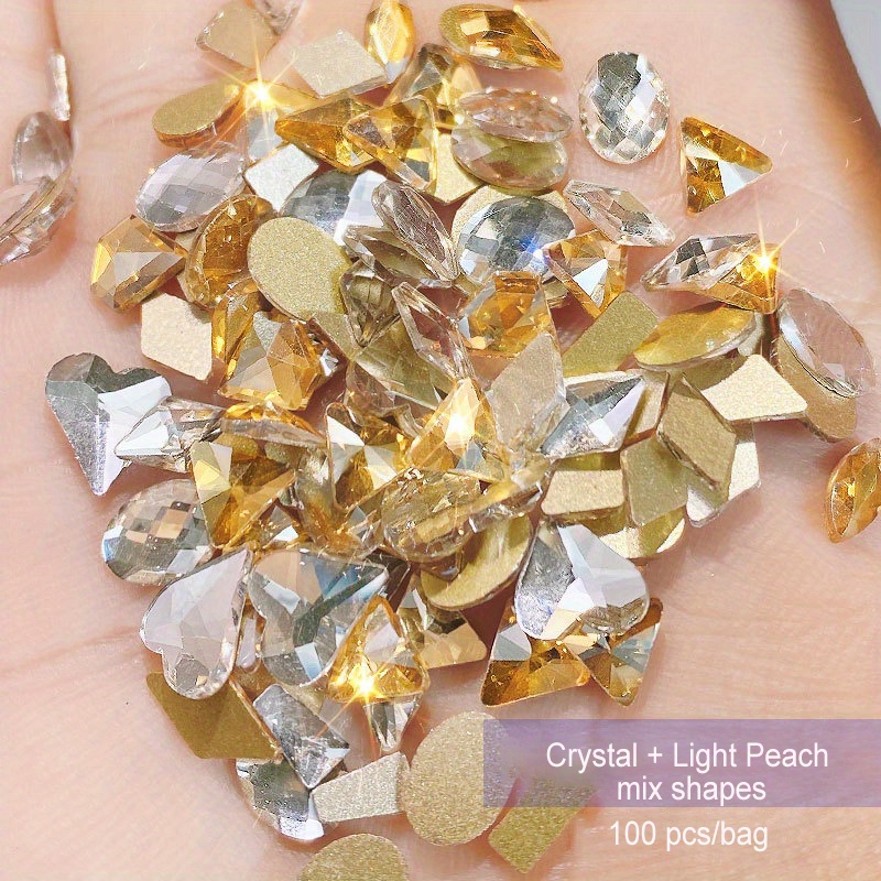 735 diamantes de imitación para uñas, cristales AB, piedras para uñas,  cristales 3D, diamantes para uñas, decoración artística, manualidades  (arcoíris