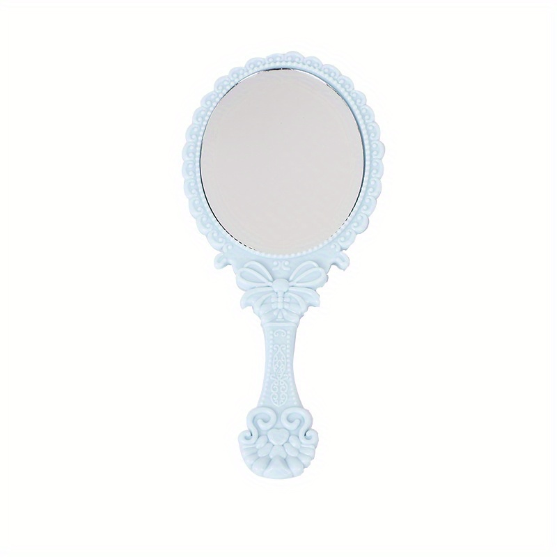 Espejo de mano vintage, retro, espejo de mano vintage, espejos de mano con  asa, espejos de mano de plástico para niños, bonito espejo compacto para