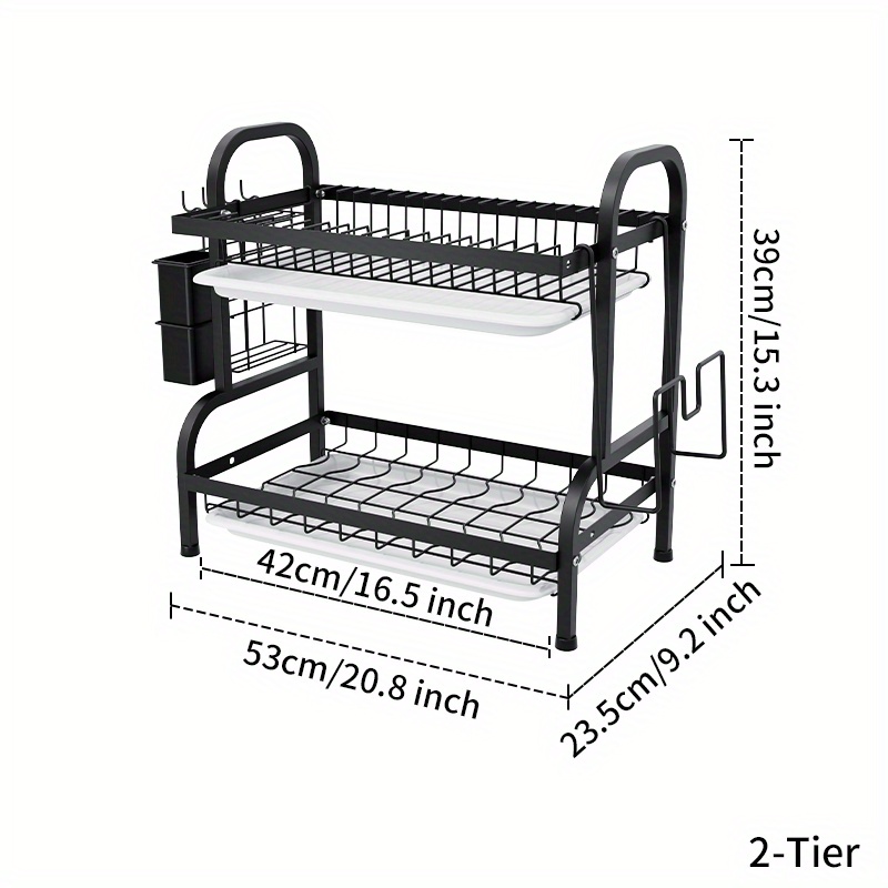 Kitchen Dish Drying Rack Double-deck Dish Chopsticks Glass