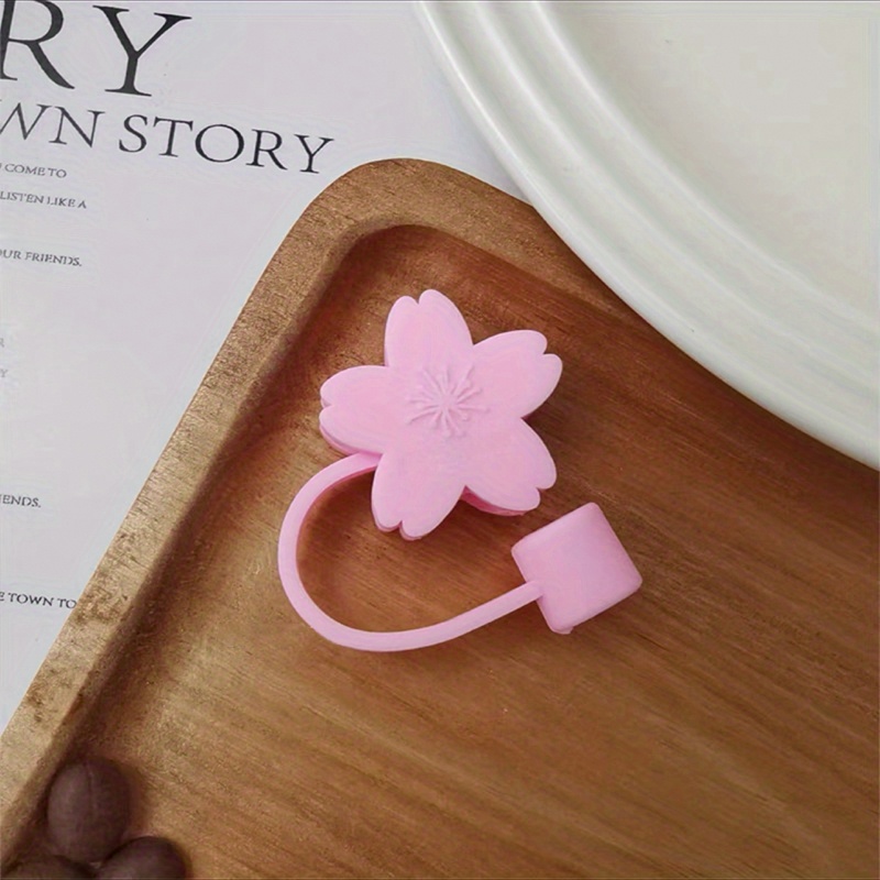 Creative Reusable Drinking Silicone Straw Plug Cap Dust Cherry