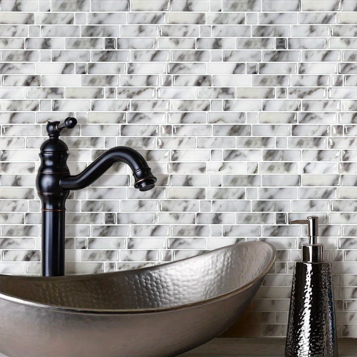 3d Marble Self adhesive Wall Tiles Sticker Kitchen Temu