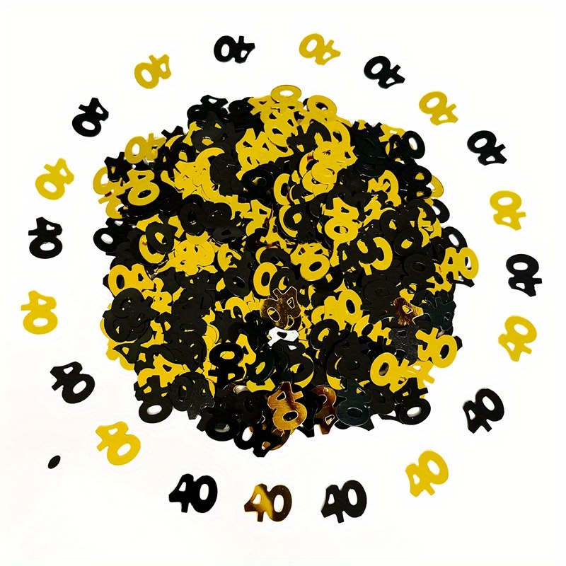 60 Anniversary Gold Numbers with Golden Confetti. Celebration 60th