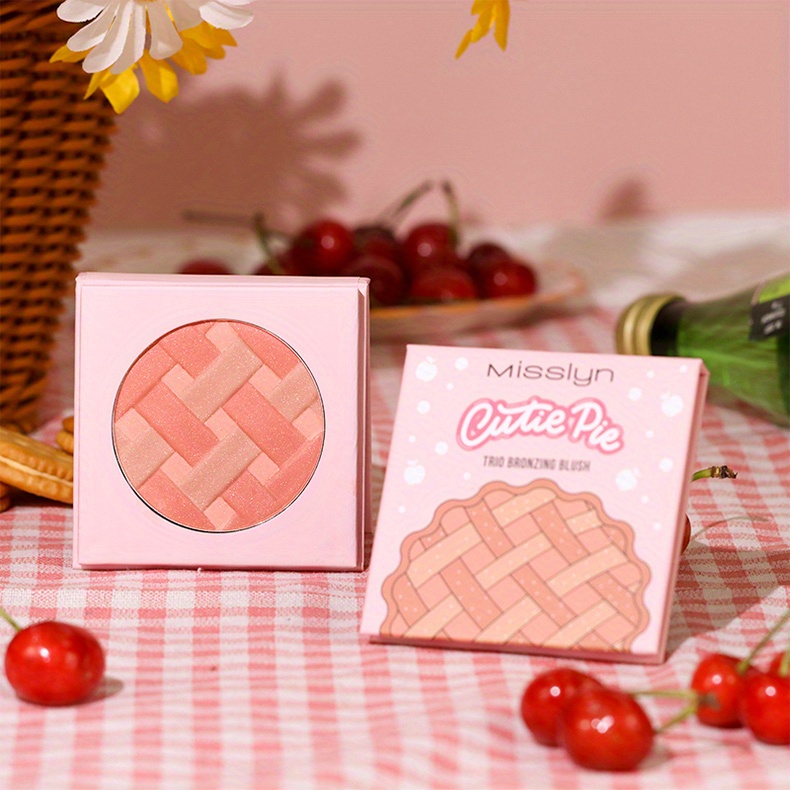 Misslyn Cute Pie Trio Bronzing Blush Palette Long lasting - Temu