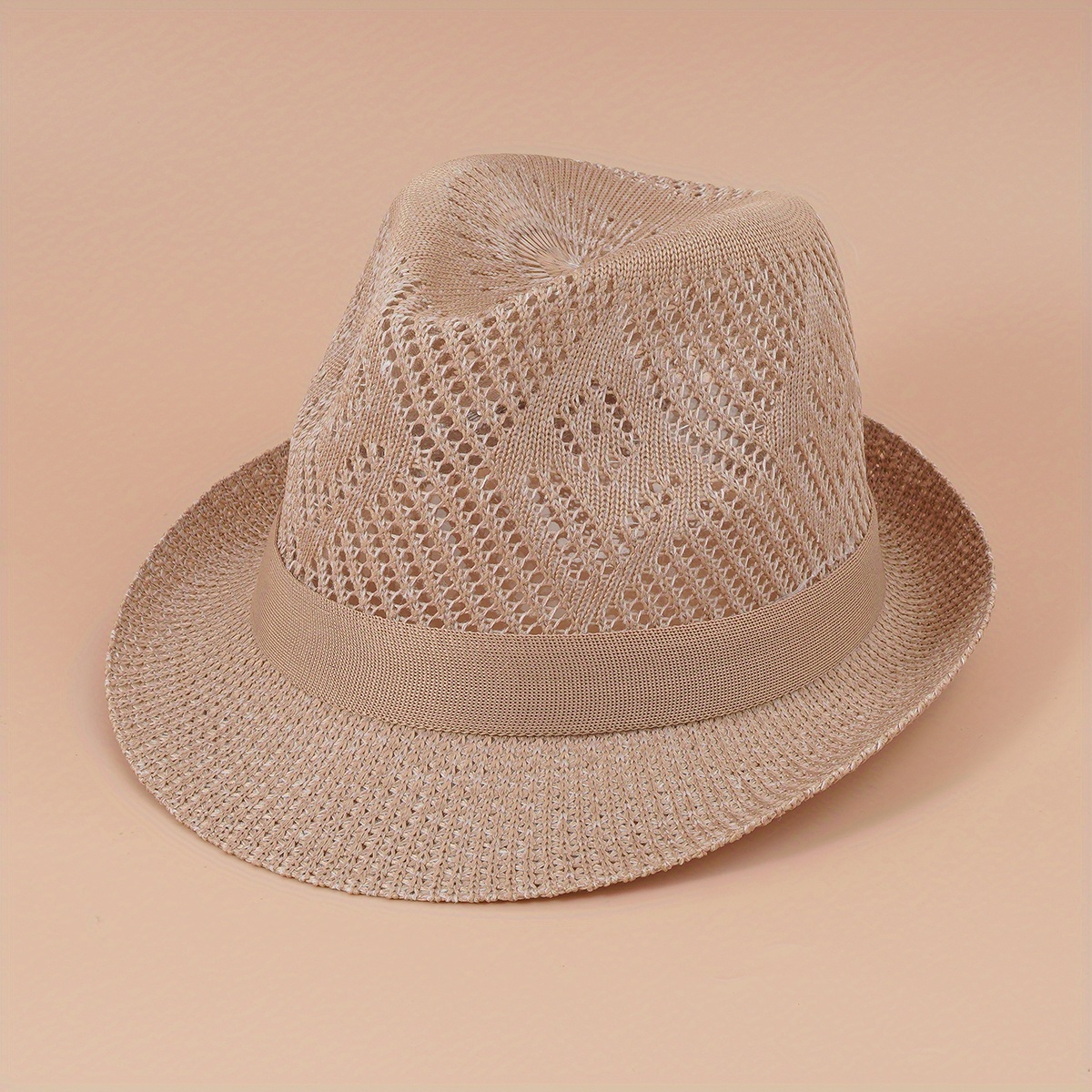 Short Brim Fedora Cap Breathable Jazz Hat Summer Sun Hat