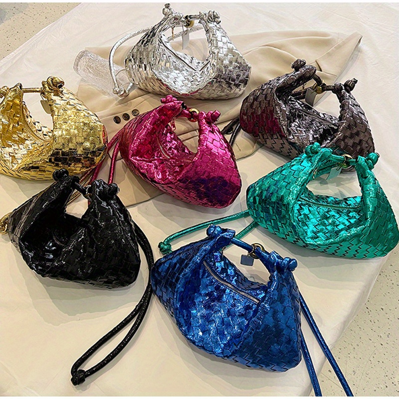 WOVEN SEQUIN BAG - Purple