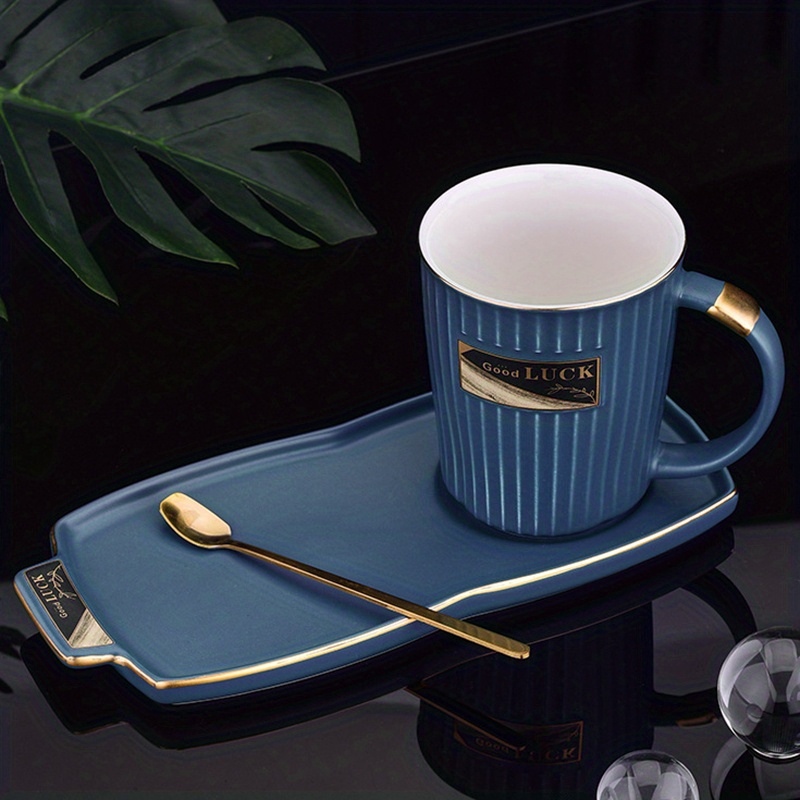 Creative Wavy Ceramic Fancy Coffee Cup And Saucer Set European