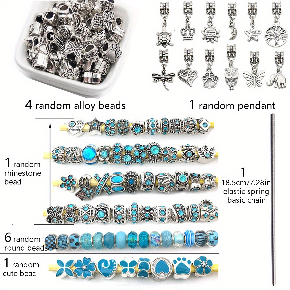 DIY Charms Bracelet Making Set Spacer Beads Pendant Accessories