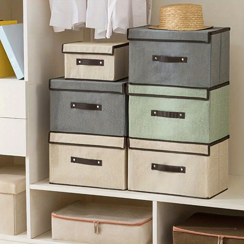 Fabric Underwear Storage Box Lid Foldable Storage Bins Temu