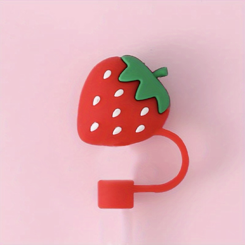 1pc Cactus Strawberry Straw Tip Cover Dust-Proof Straw Cover