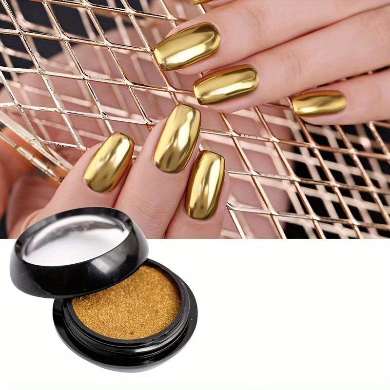 Metallic Chrome Powder Nails Glitter Golden Silvery Mirror - Temu