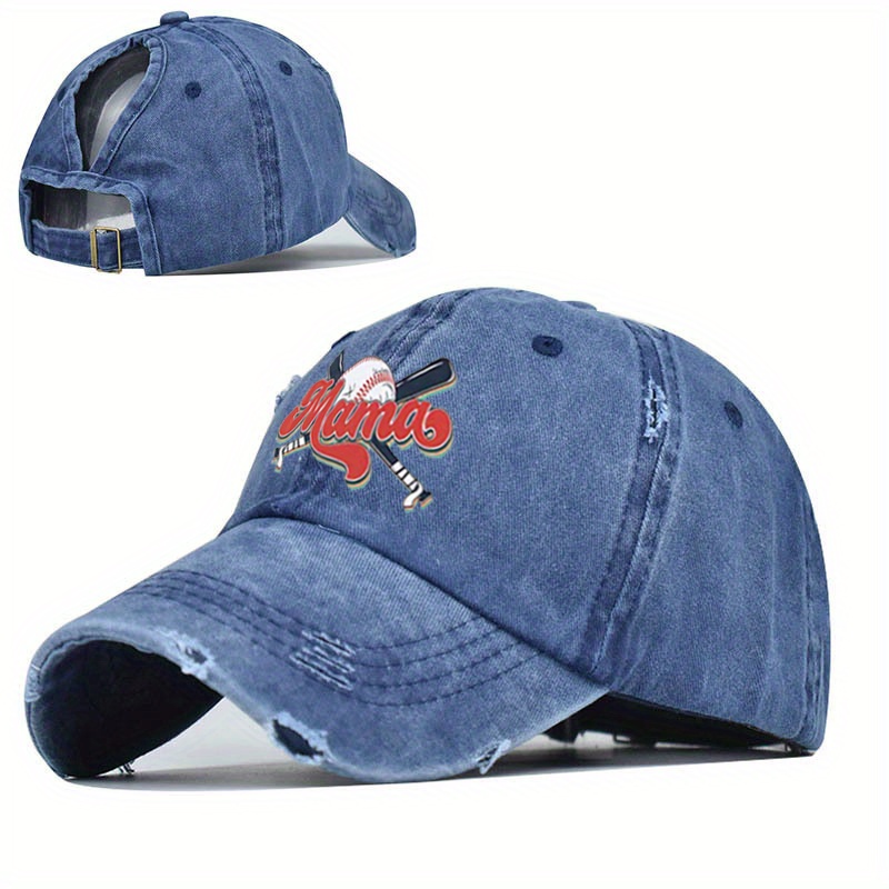 Gorra De Béisbol Desgastada Rasgada A La Moda, Gorra De Papá De