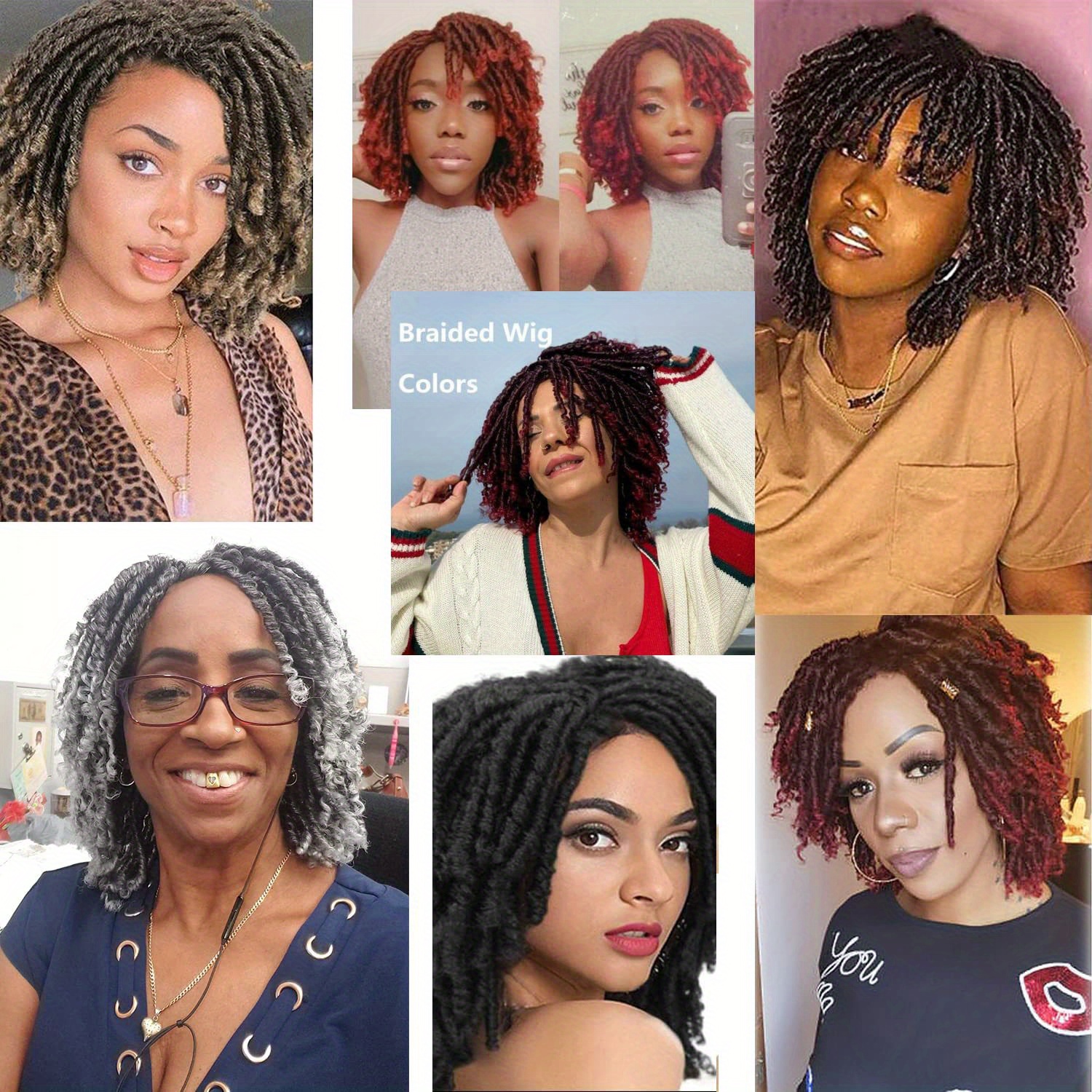 Gray Short Dreadlock Wigs Women Synthetic Crochet Twist - Temu