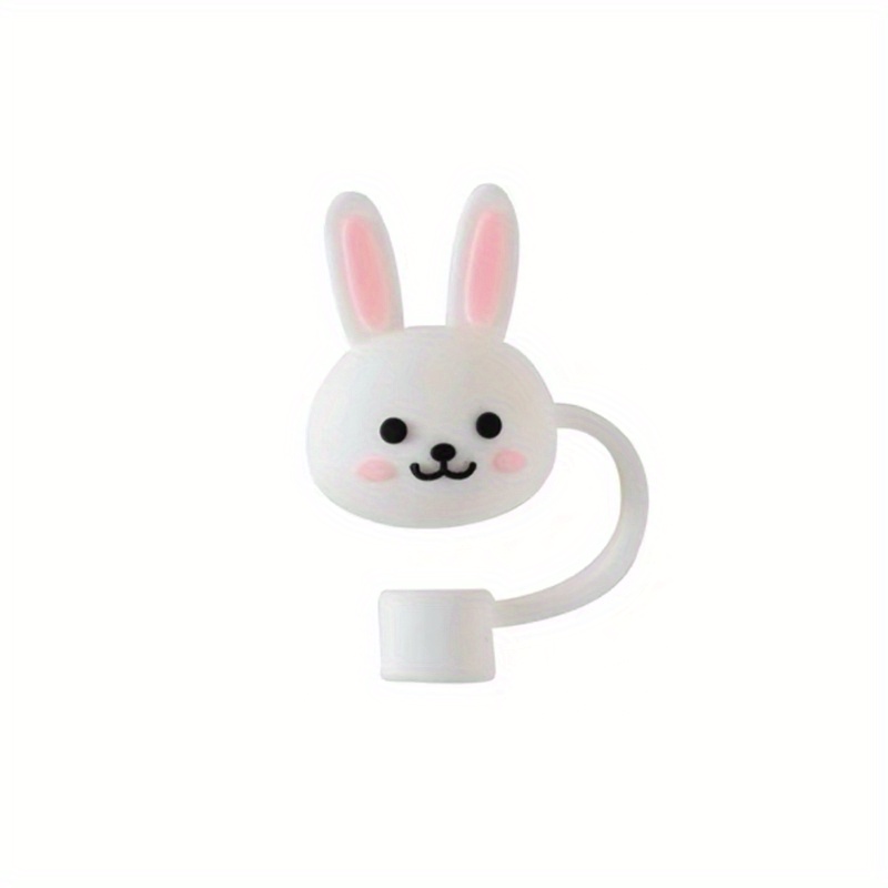Silicone Straw Plug Cute Cup Accessories Splash Proof Straw Tips Reusable  Cartoon Plugs Cover 1pcs(Love wings cap)