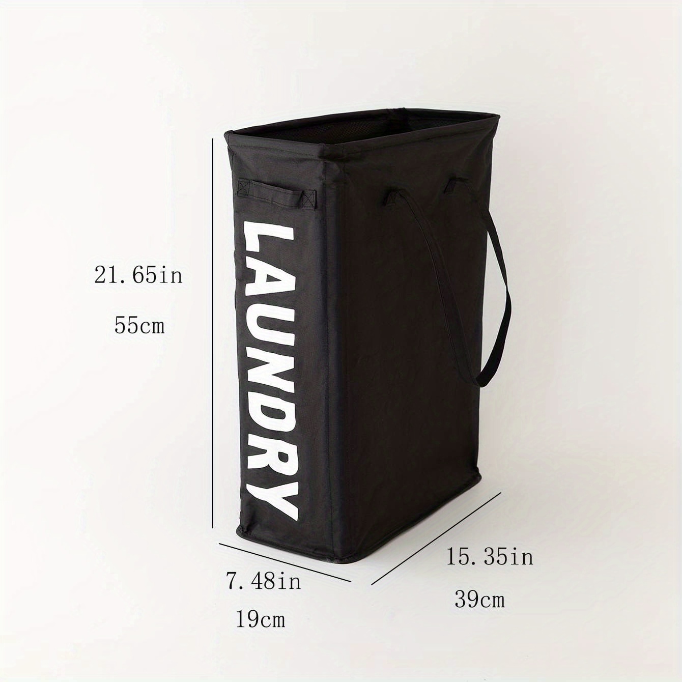 1pc Collapsible Laundry Hamper With Handles 45l Capacity Slim And