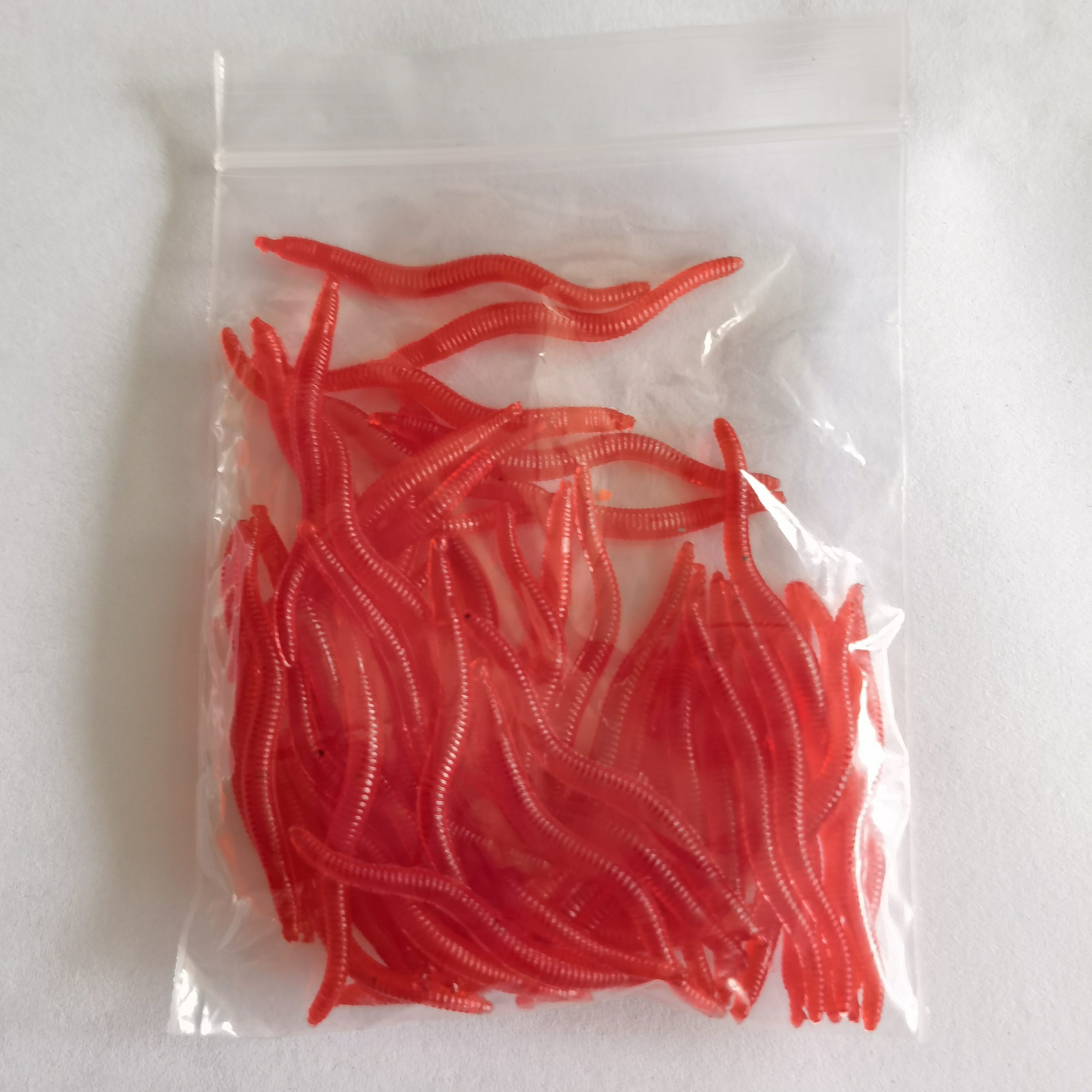 80Pcs/Pack Soft Earthworm Bait, Artificial Red Worms Fishing Lures