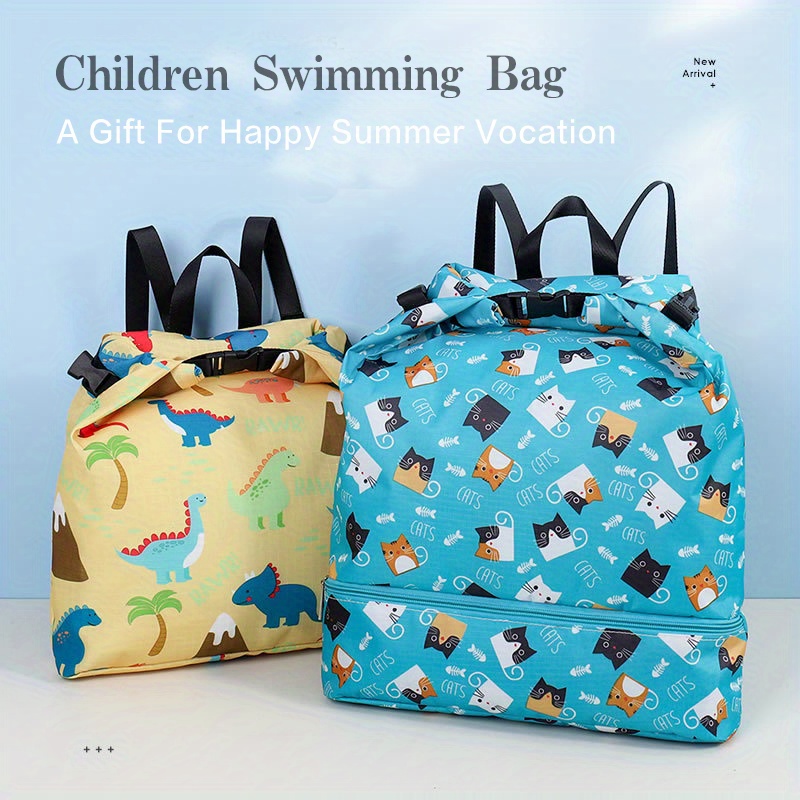 Mochila de natación con cordón seco y húmedo para nadadores para niños,  Rosado, Mochilas de mochila