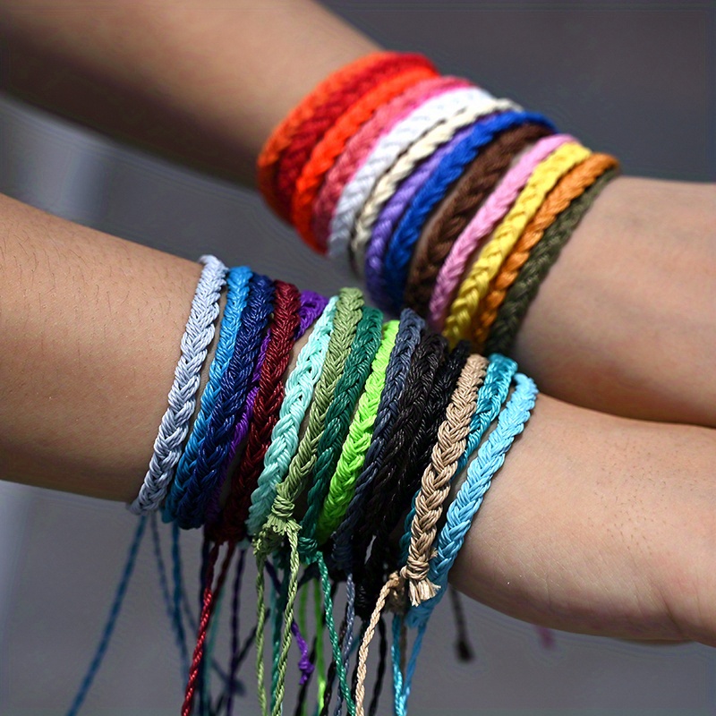 Multicolor Friendship Bracelet Women Man Wax Rope Weave - Temu Norway