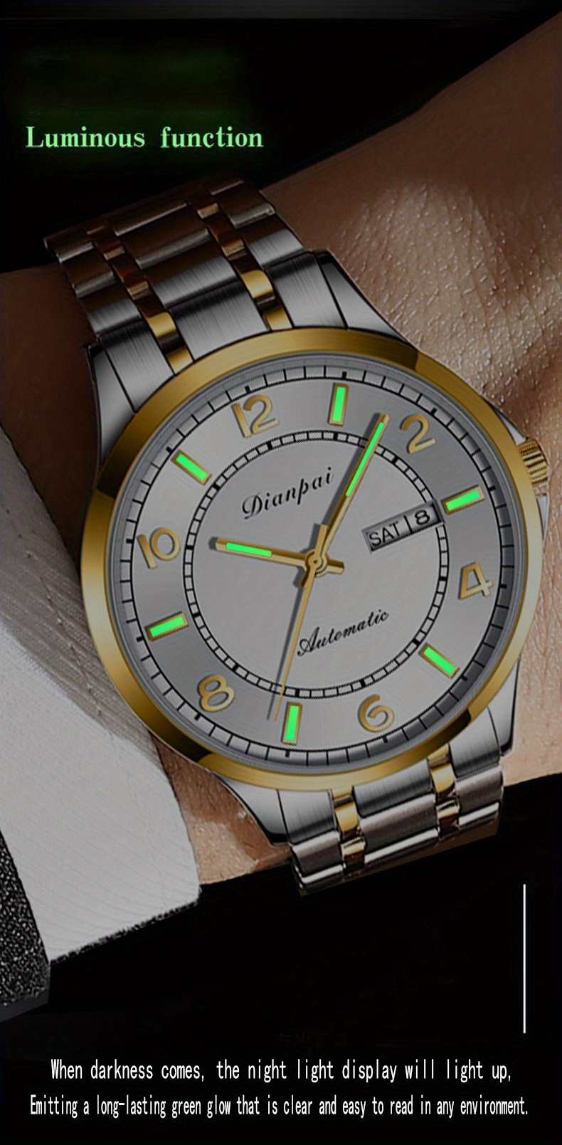 Business Casual Mens Watch Mechanical Watch Automatic Waterproof Watch