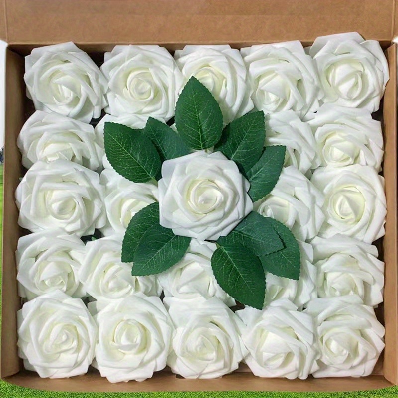 VOSAREA 300 Pcs Artificial Rose Foam Flowers Crafts Faux Flower Rose Craft  Flowers Pe Foam Fake Rose Tiny Flowers for Crafts Wedding Flower Decoration