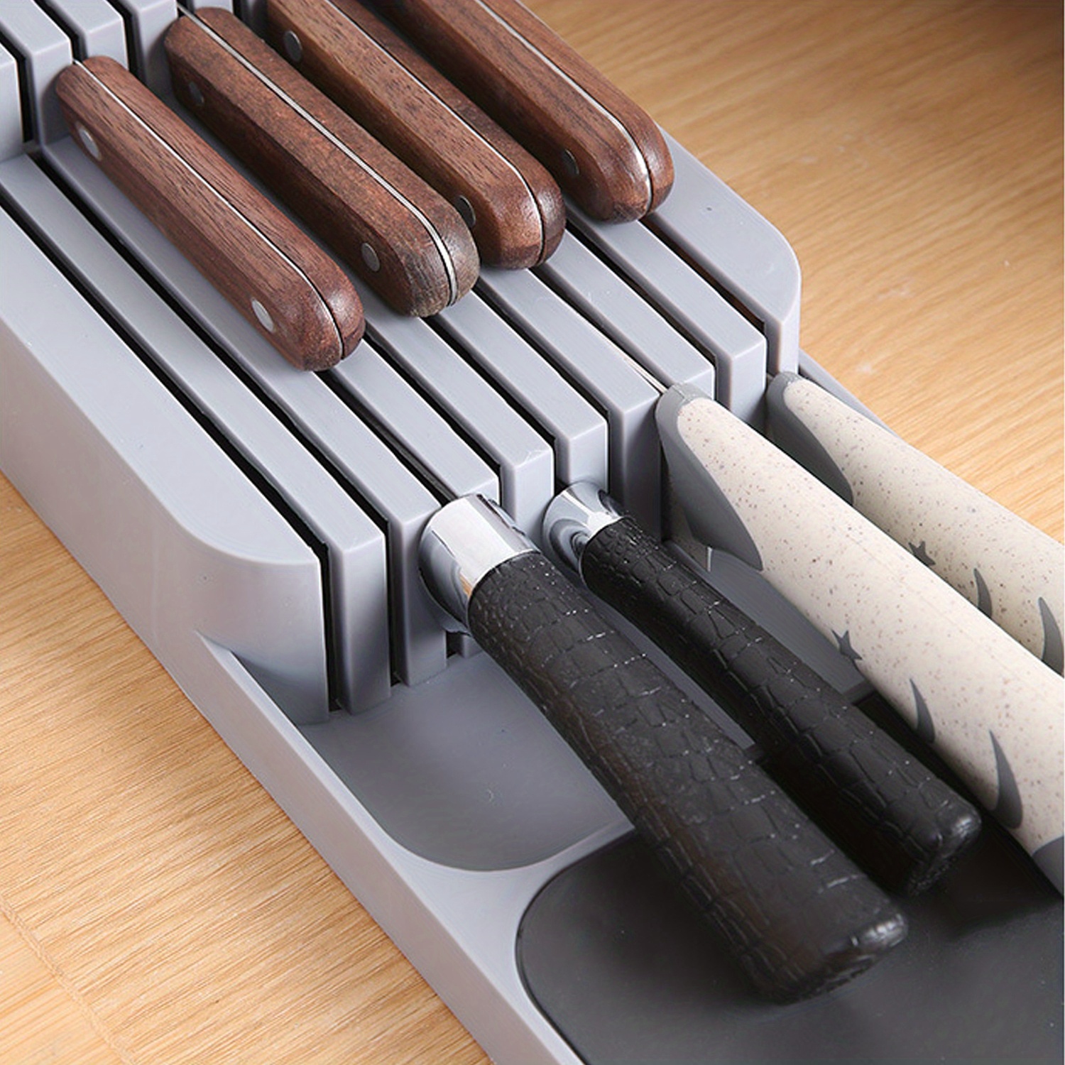 Kitchen Drawer Knife Organizer Knife Storage Tray Knife - Temu