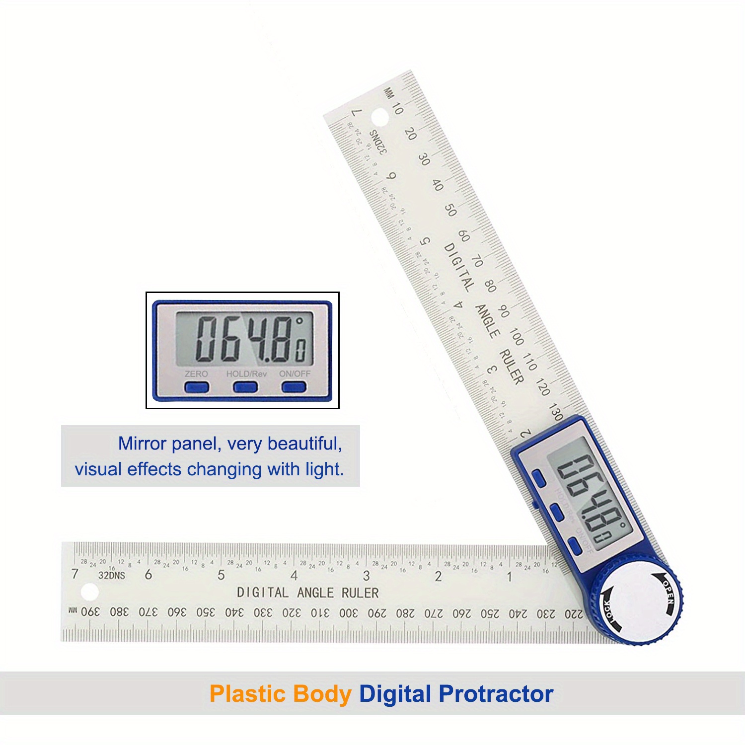Tbvhomm Digital Angle Finder Protractor, Angle Finder Ruler with 7inch/200mm, Angle Measuring Tool for Woodworking/Carpenter/Construction/DIY