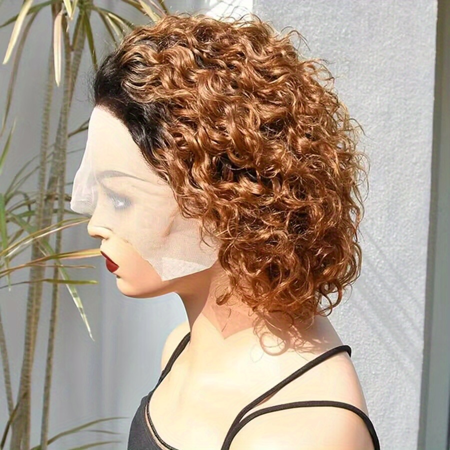 99j Burgundy Pixie Cut Wig Short Bob Curly Human Hair Wigs Temu