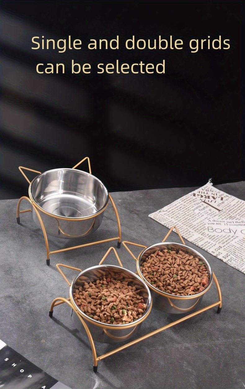 Stainless Steel Pet Bowl Cat Dual Bowl Double Bowl Pet Bowls Temu