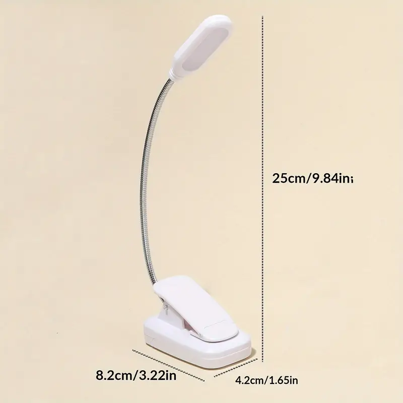 1pc clip on book light battery powered flexible hose table lamp desktop small reading lamp portable small night light for room decor details 9