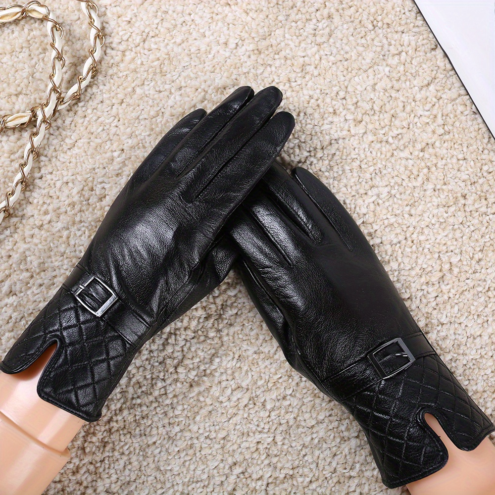 Men's Embroidered Crocodile Wool Gloves